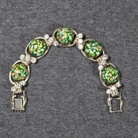 rare vintage authentic juliana Millefiori glass stone rhinestone bracelet